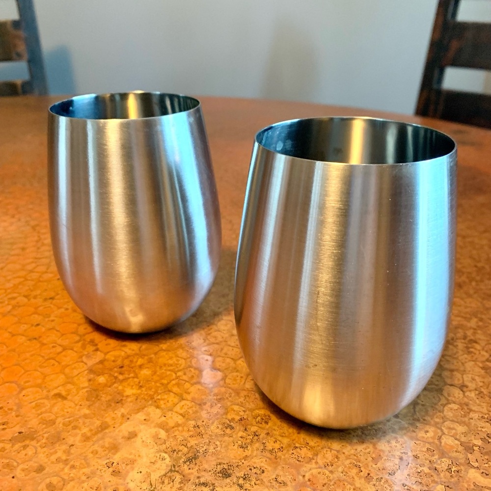 Stainless steel stemless double insulated wine tumblers
